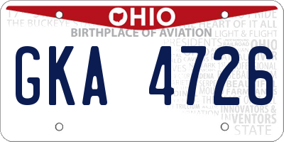 OH license plate GKA4726