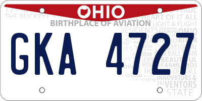 OH license plate GKA4727