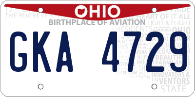 OH license plate GKA4729