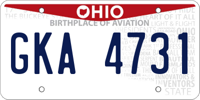 OH license plate GKA4731