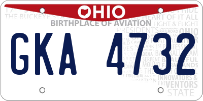 OH license plate GKA4732