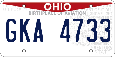 OH license plate GKA4733