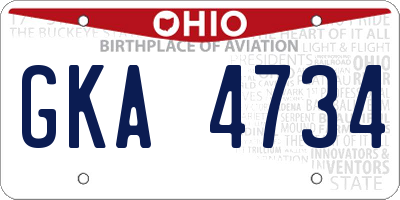 OH license plate GKA4734
