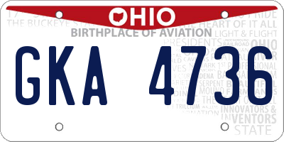 OH license plate GKA4736