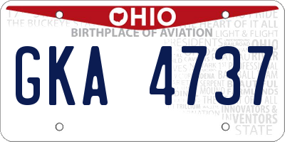 OH license plate GKA4737