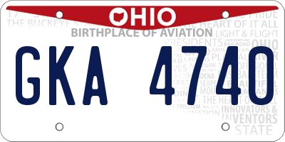 OH license plate GKA4740