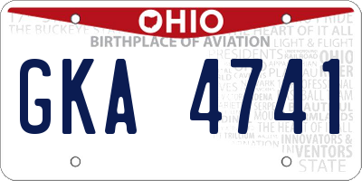 OH license plate GKA4741