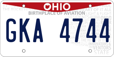 OH license plate GKA4744
