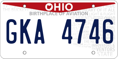 OH license plate GKA4746