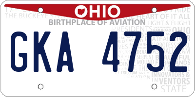 OH license plate GKA4752