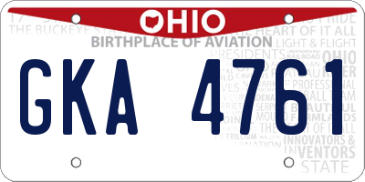 OH license plate GKA4761
