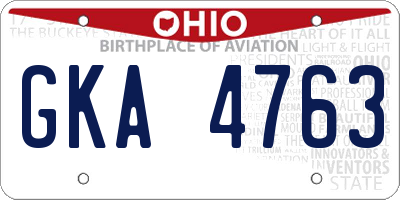 OH license plate GKA4763