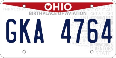 OH license plate GKA4764