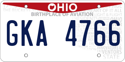 OH license plate GKA4766