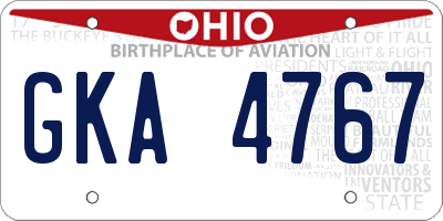 OH license plate GKA4767