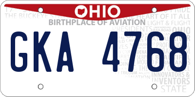 OH license plate GKA4768
