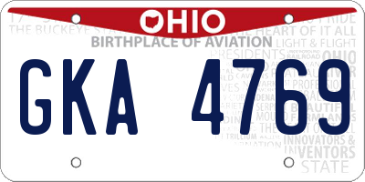 OH license plate GKA4769