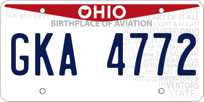 OH license plate GKA4772