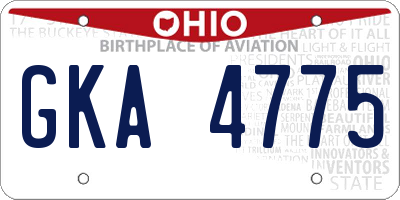 OH license plate GKA4775