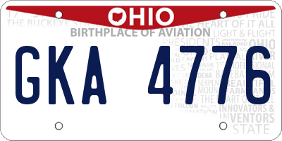 OH license plate GKA4776