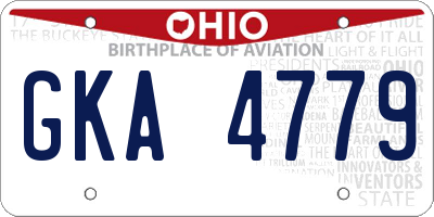 OH license plate GKA4779