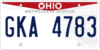 OH license plate GKA4783