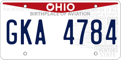 OH license plate GKA4784