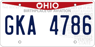 OH license plate GKA4786