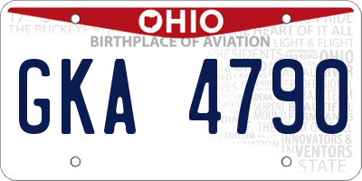 OH license plate GKA4790