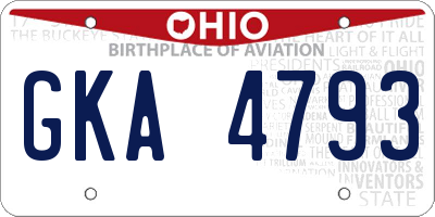 OH license plate GKA4793