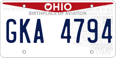 OH license plate GKA4794