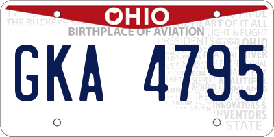 OH license plate GKA4795