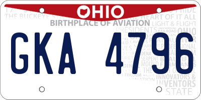 OH license plate GKA4796
