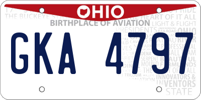 OH license plate GKA4797