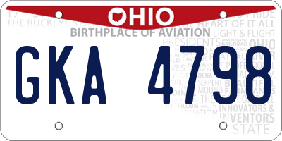 OH license plate GKA4798
