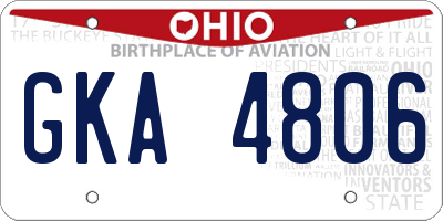 OH license plate GKA4806