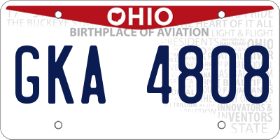 OH license plate GKA4808