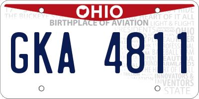 OH license plate GKA4811