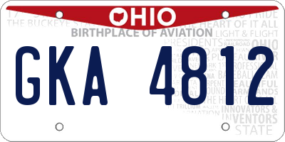 OH license plate GKA4812
