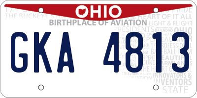 OH license plate GKA4813