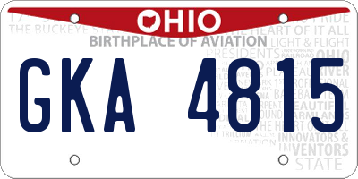 OH license plate GKA4815