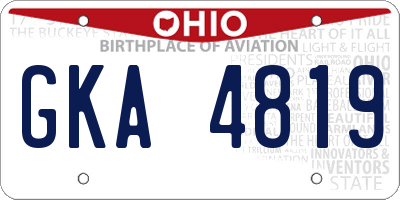 OH license plate GKA4819
