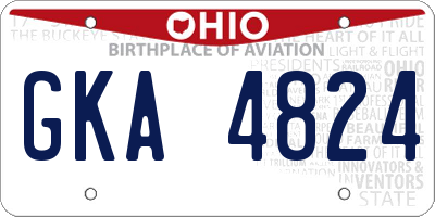 OH license plate GKA4824