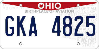 OH license plate GKA4825