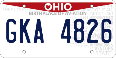 OH license plate GKA4826