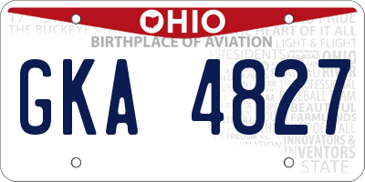 OH license plate GKA4827