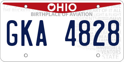 OH license plate GKA4828