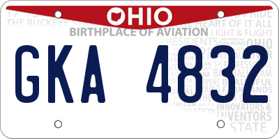 OH license plate GKA4832
