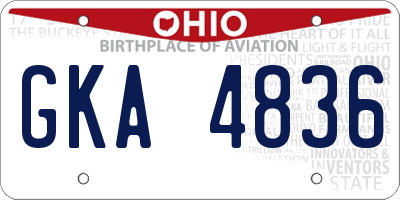 OH license plate GKA4836