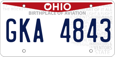 OH license plate GKA4843